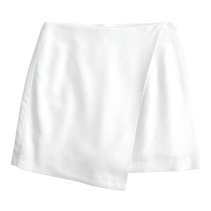 A&F White Scarlett Linen-Blend Wrap Skort XXS